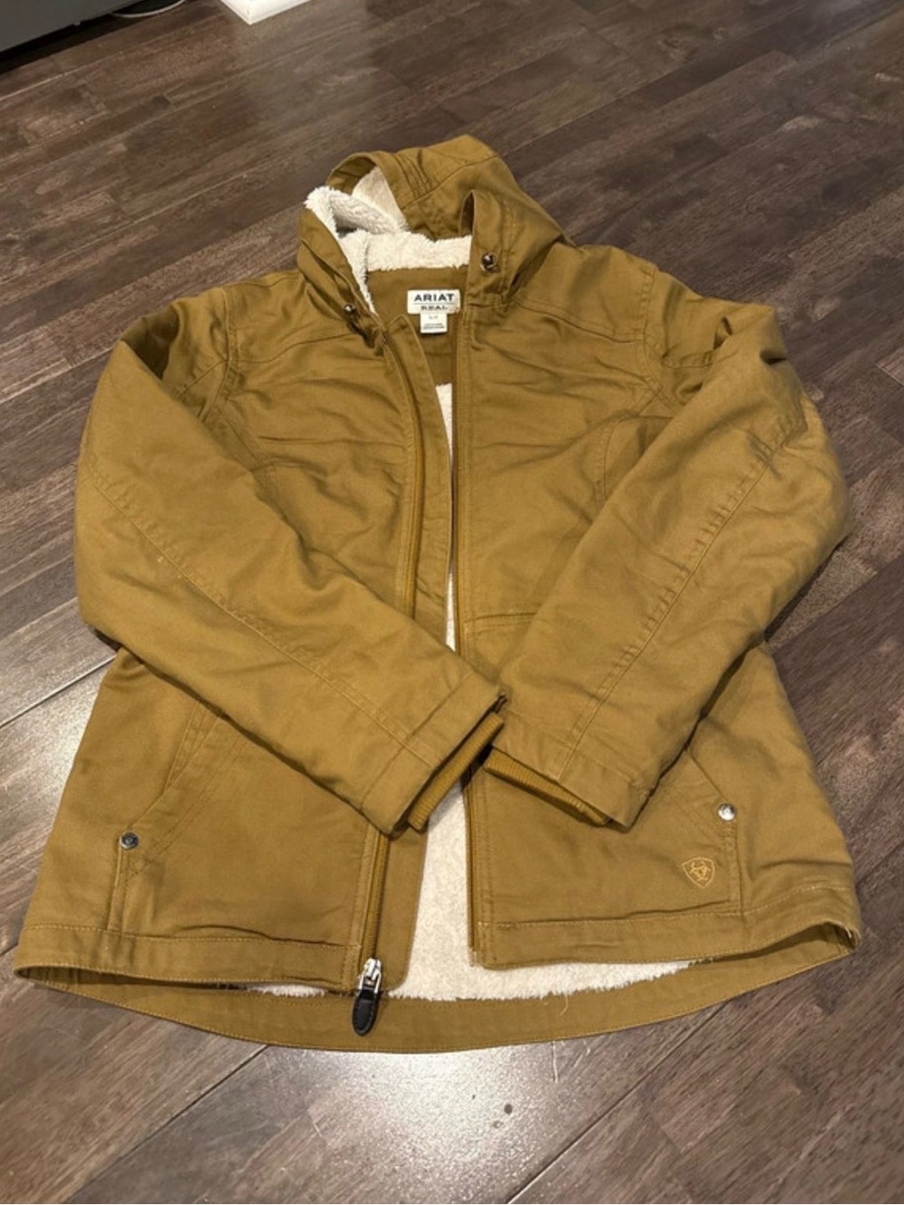 Ariat Women's Tan Hooded Sherpa Utility Jacket